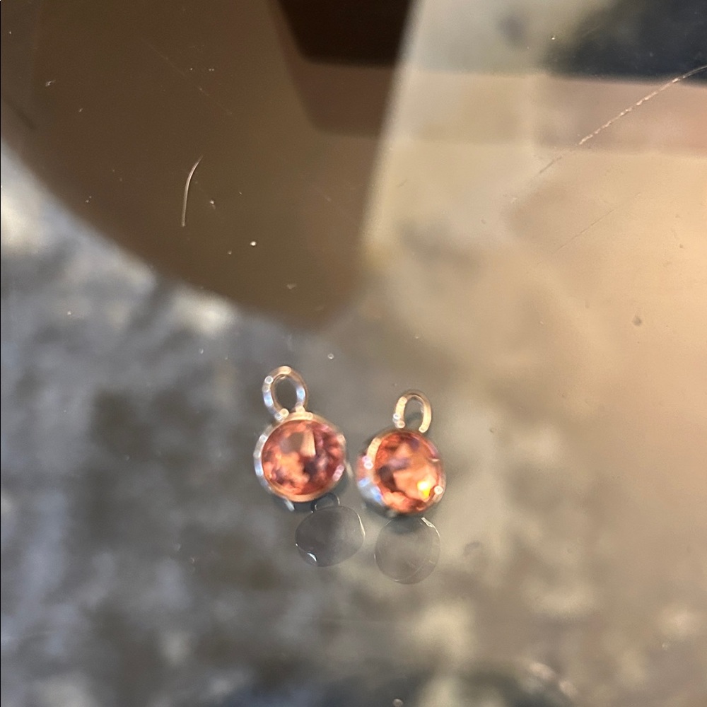 Touchstone Crystal silver and Pink Swarovski crystal charms, new in box